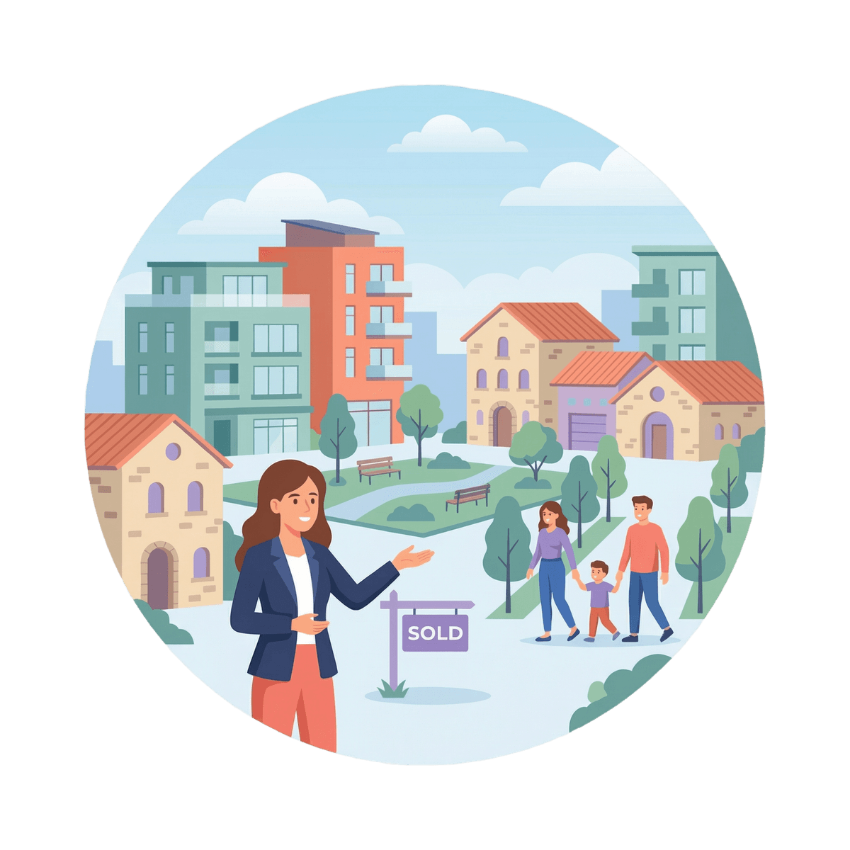 מתווכת מקצועית בשכונה עם משפחה